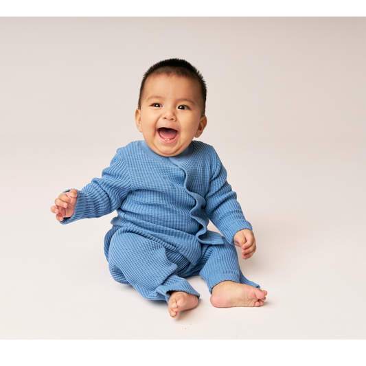 Waffle Baby Set Pacific Blue — 100% Organic Pima Cotton