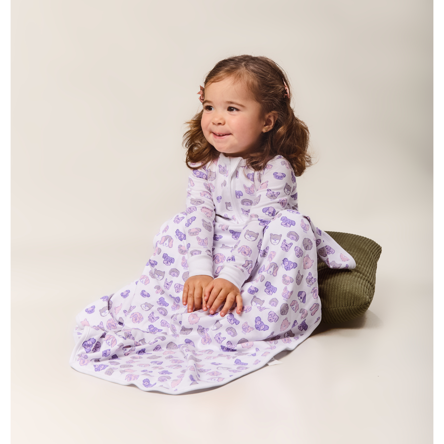 Mini Woof Squad Lilac Baby Blanket