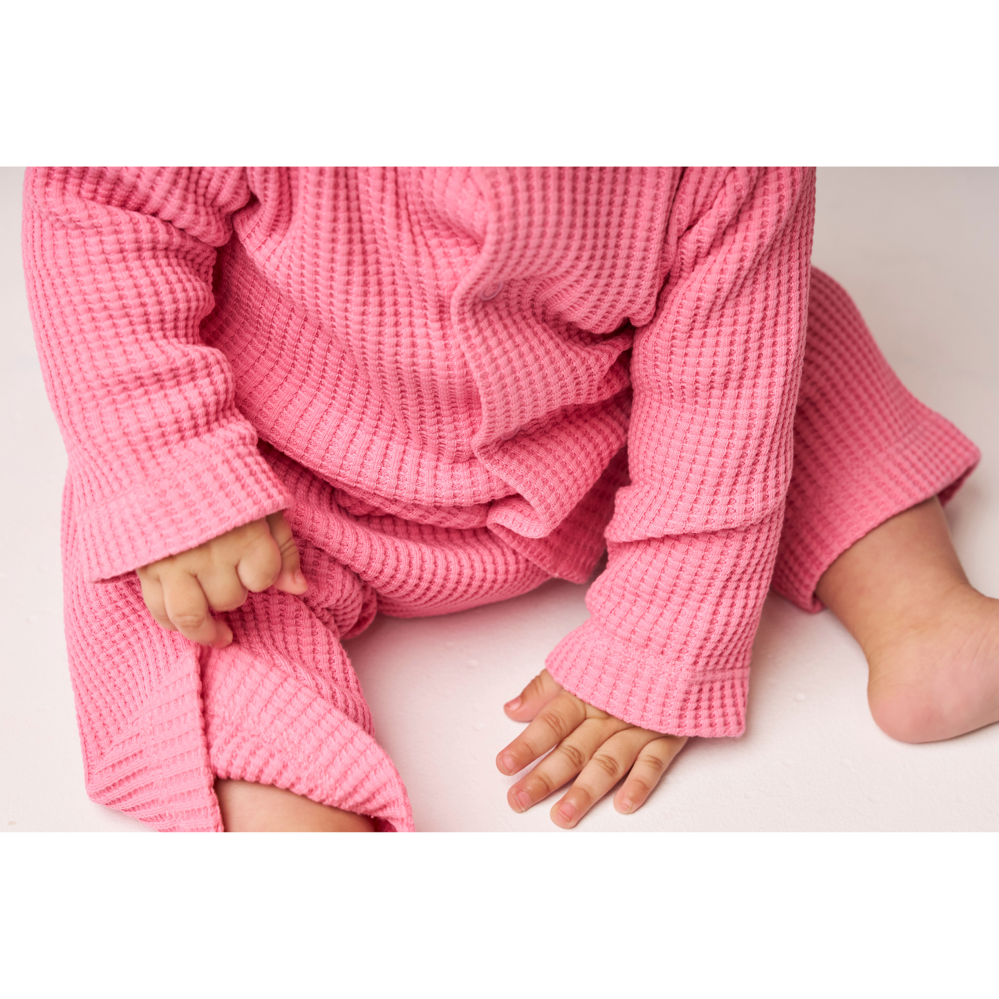 Waffle Baby Set Peony — 100% Organic Pima Cotton