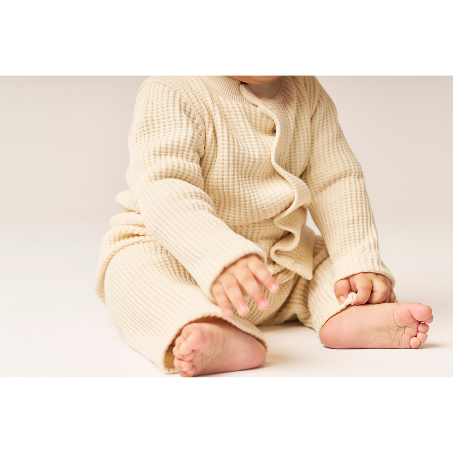 Waffle Baby Set Oat Cream — 100% Organic Pima Cotton