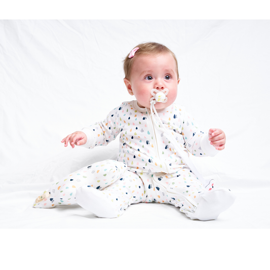 Tiny Drops Zip-up Baby Bodysuit