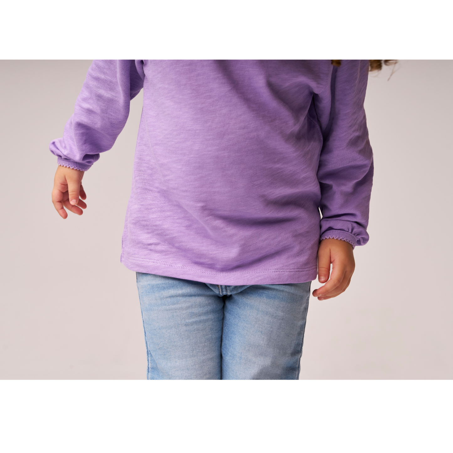 Puff Long Sleeve Tee Lilac — 100% Organic Pima Cotton