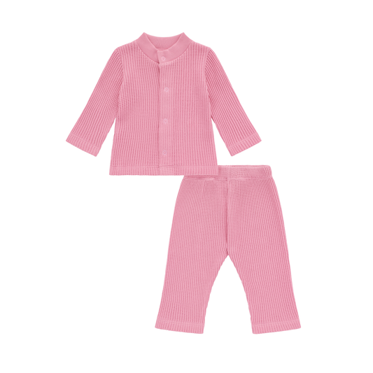 Waffle Baby Set Peony — 100% Organic Pima Cotton