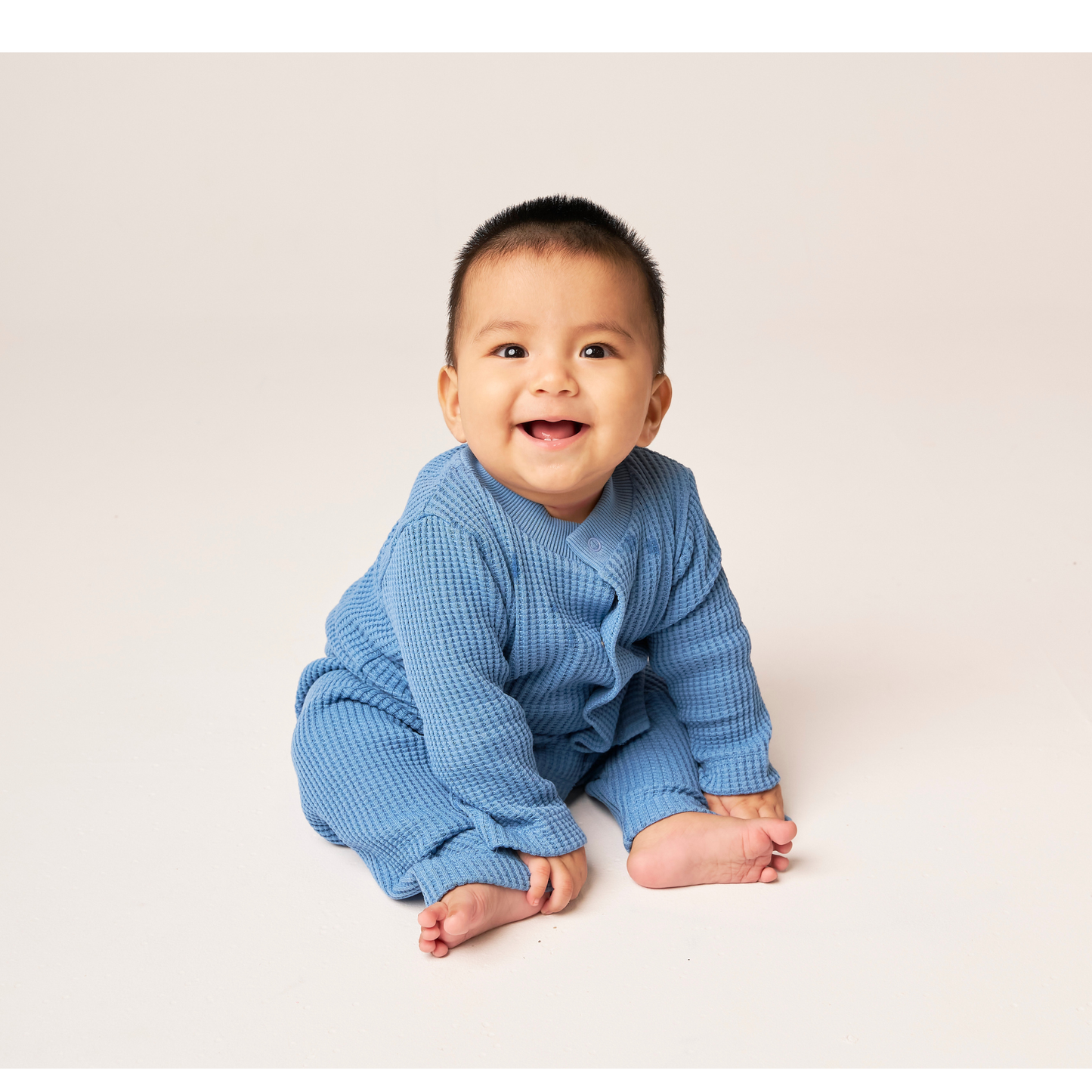 Waffle Baby Set Pacific Blue — 100% Organic Pima Cotton