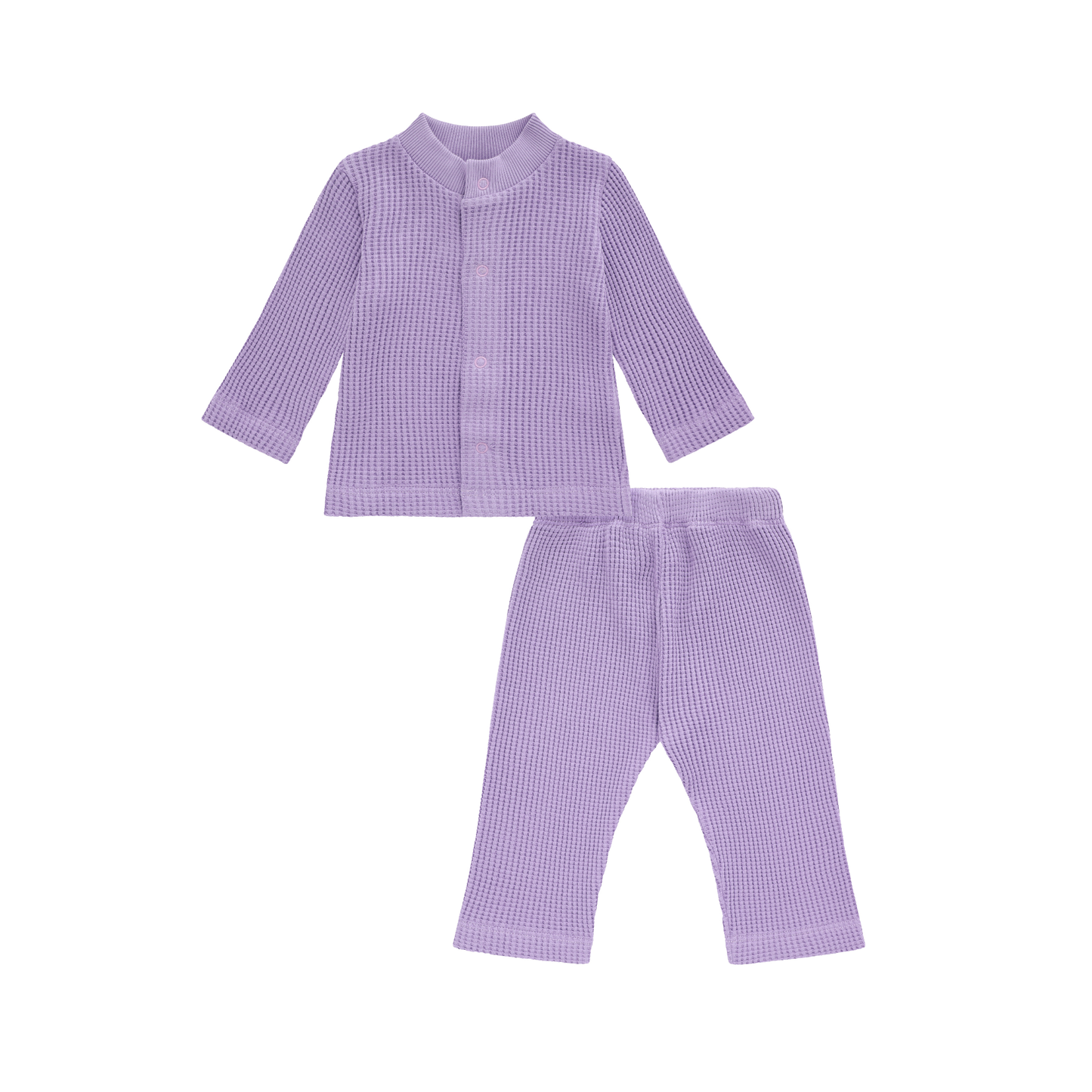 Waffle Baby Set Lilac — 100% Organic Pima Cotton