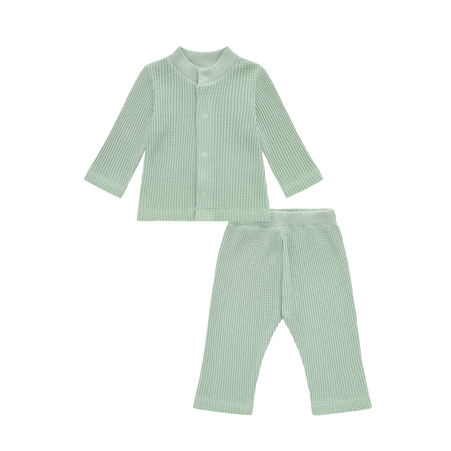 Waffle Baby Set Cactus Green — 100% Organic Pima Cotton