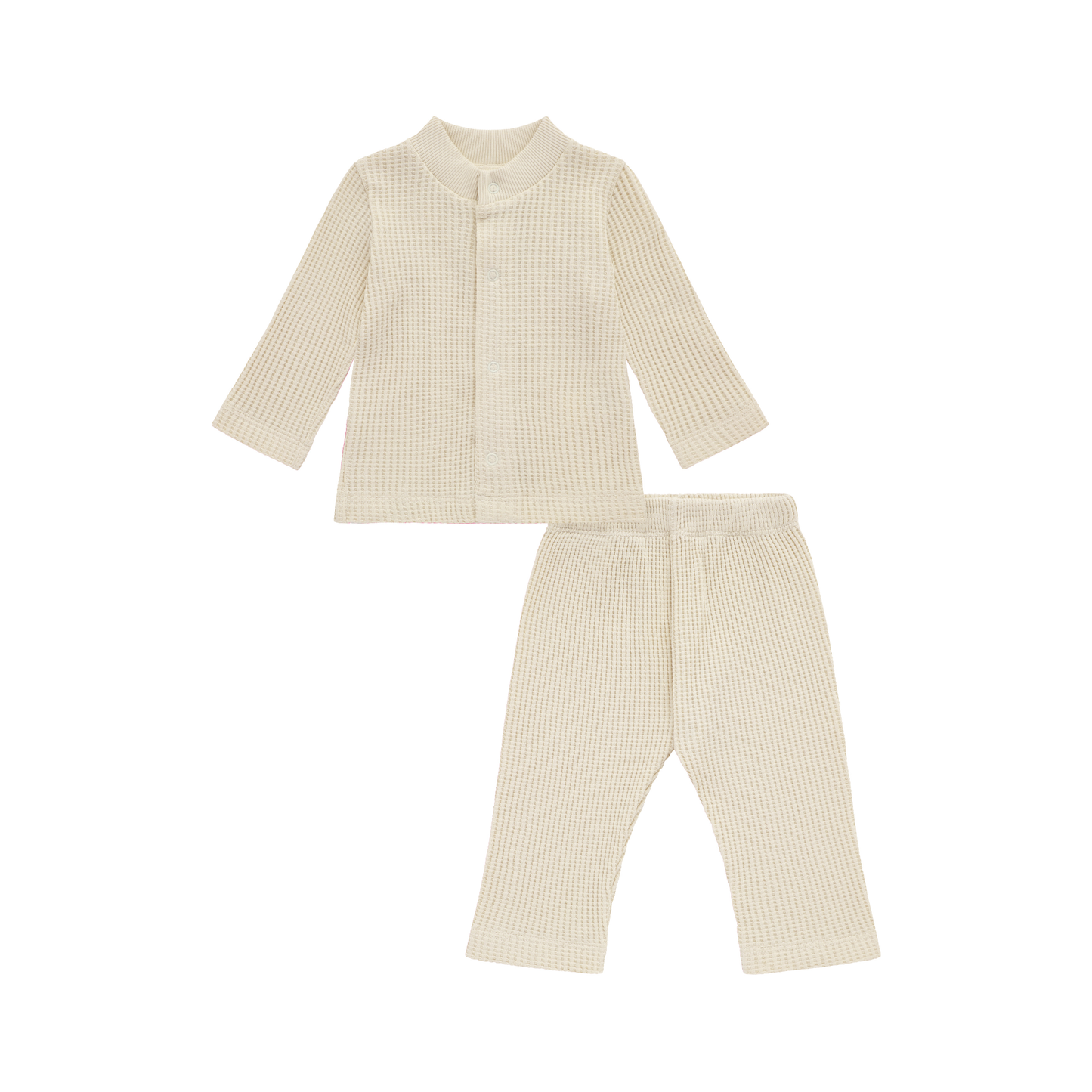 Waffle Baby Set Oat Cream — 100% Organic Pima Cotton