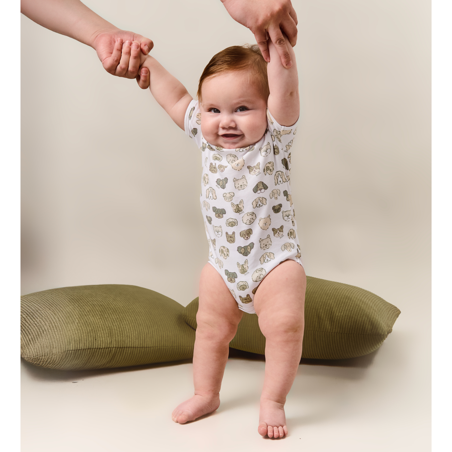 Mini Woof Squad Grey Short sleeve Bodysuit