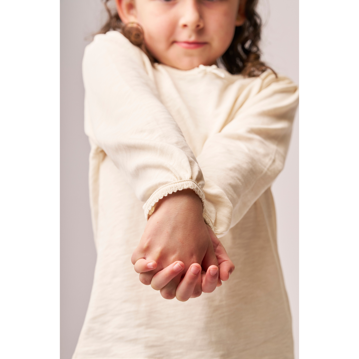 Puff Long Sleeve Tee Oat Cream — 100% Organic Pima Cotton