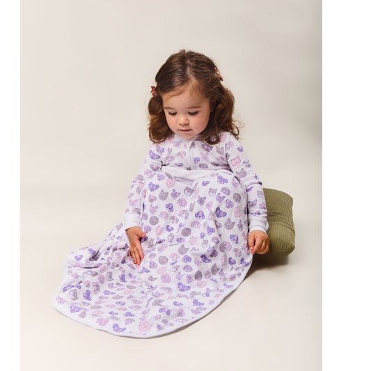Mini Woof Squad Lilac Baby Blanket