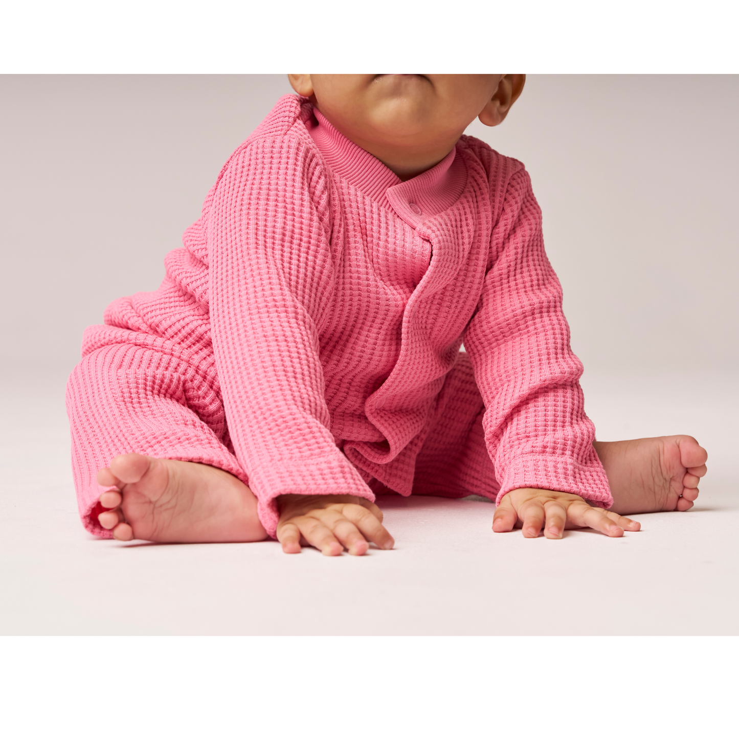 Waffle Baby Set Peony — 100% Organic Pima Cotton