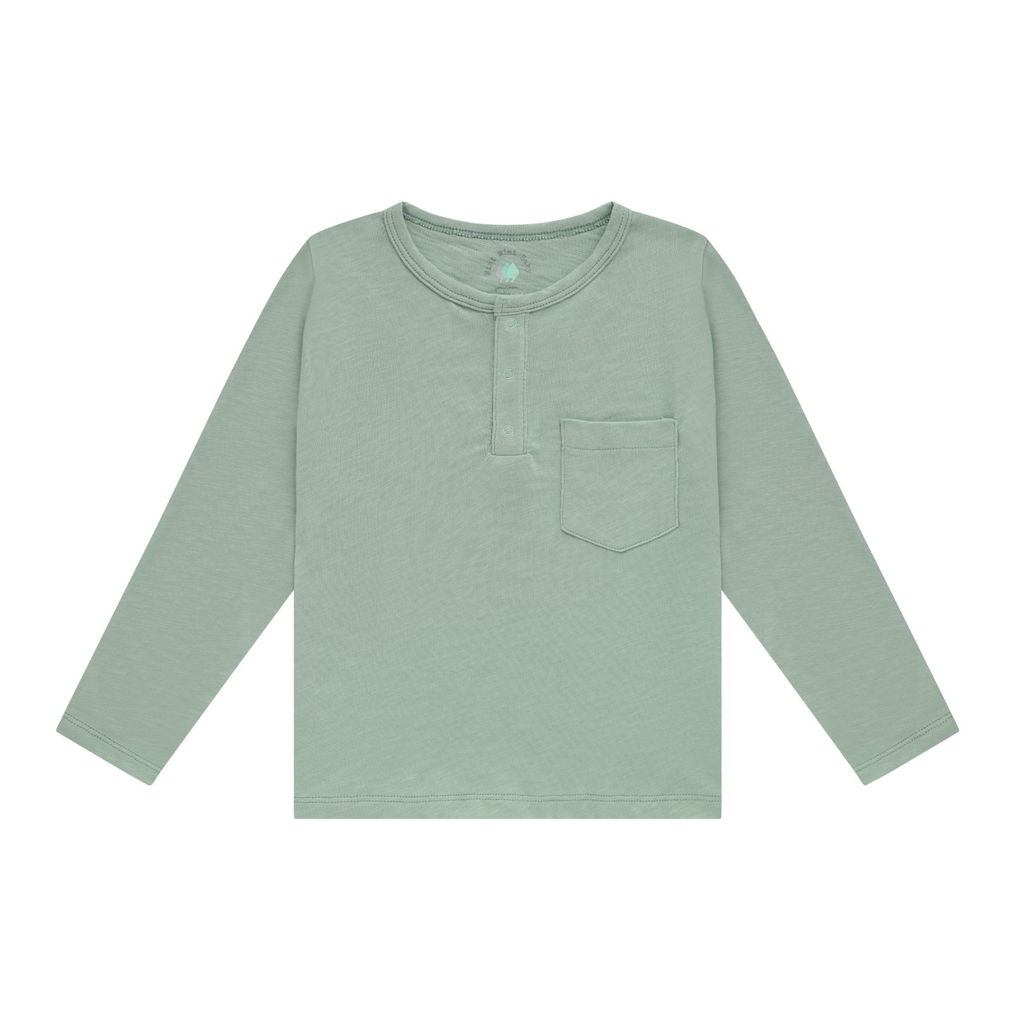 Henley Long Sleeve Tee Cactus Green — 100% Organic Pima Cotton