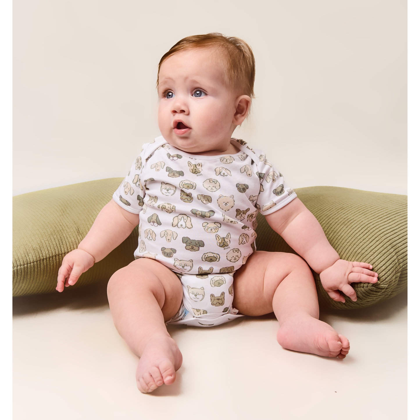 Mini Woof Squad Grey Short sleeve Bodysuit
