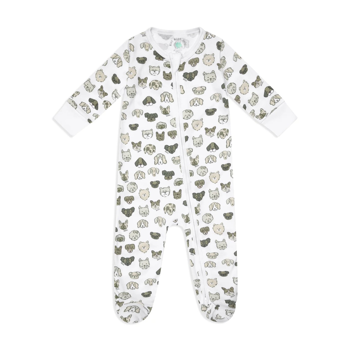 Mini Woof Squad Grey Zip-up Bodysuit