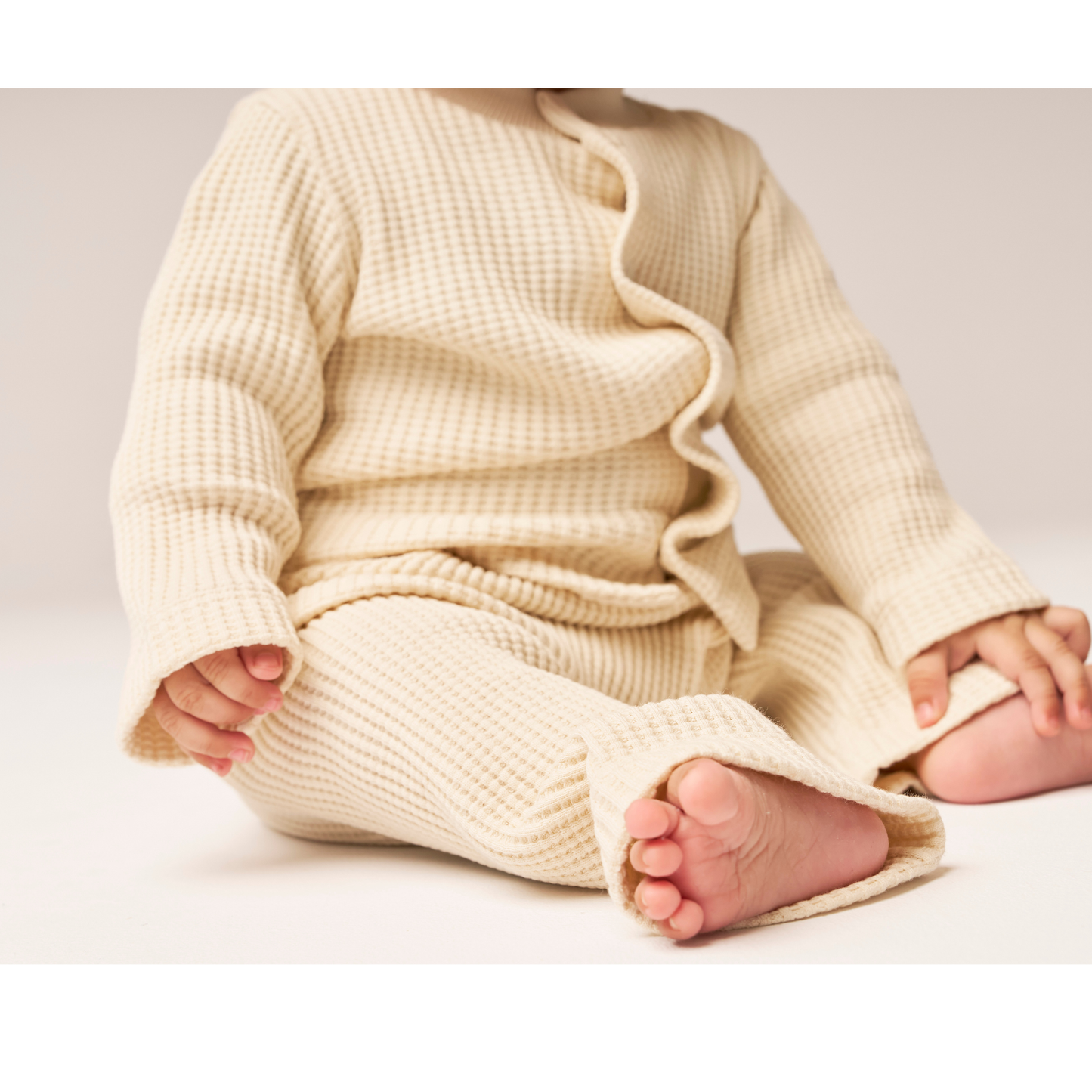 Waffle Baby Set Oat Cream — 100% Organic Pima Cotton