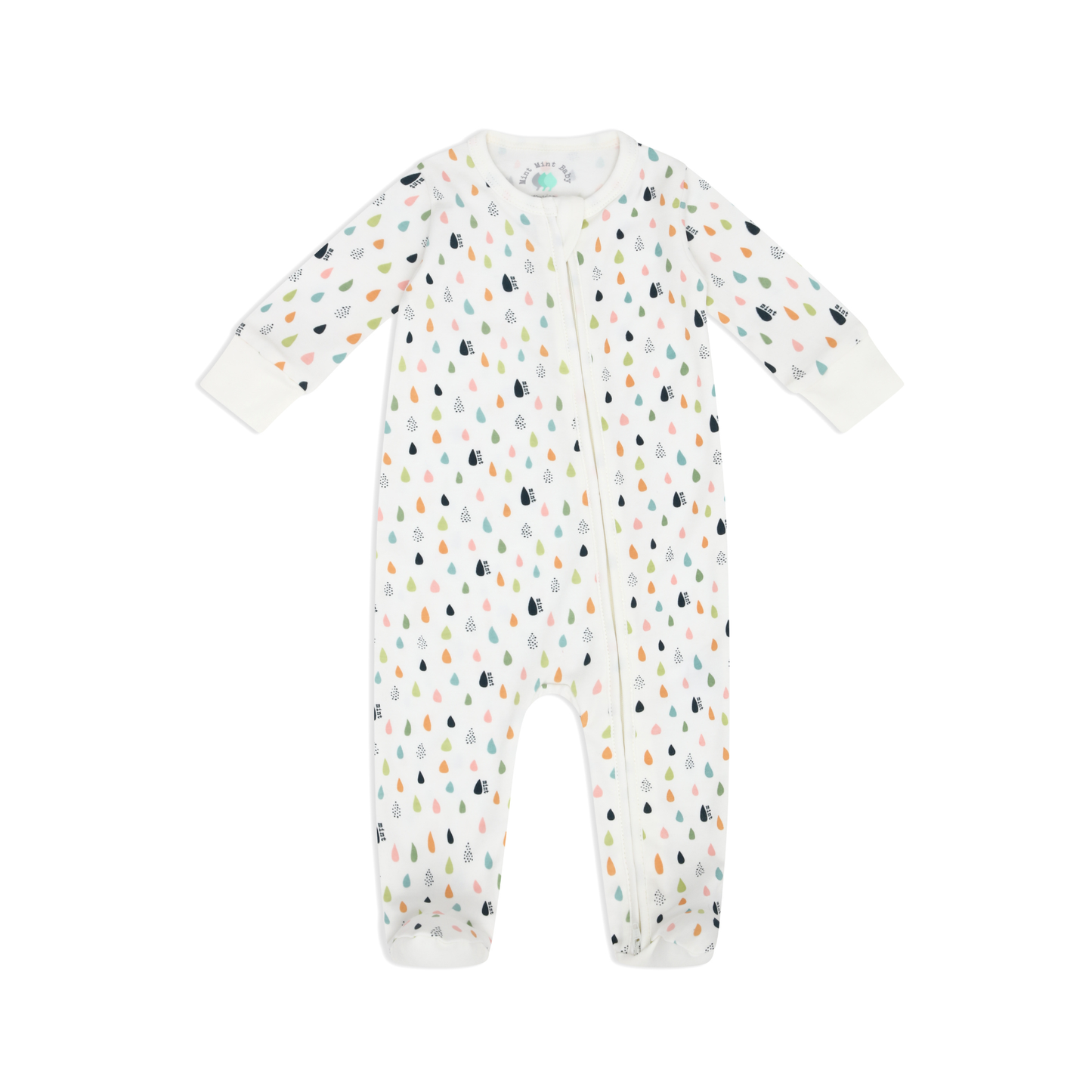 Tiny Drops Zip-up Baby Bodysuit