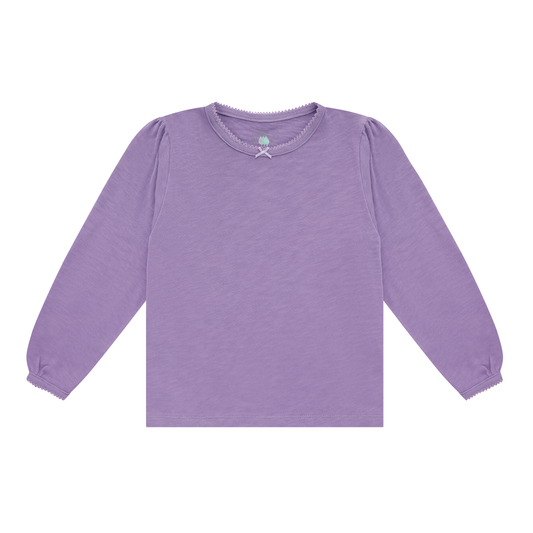 Puff Long Sleeve Tee Lilac — 100% Organic Pima Cotton