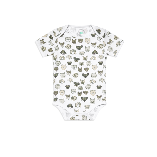 Mini Woof Squad Grey Short sleeve Bodysuit