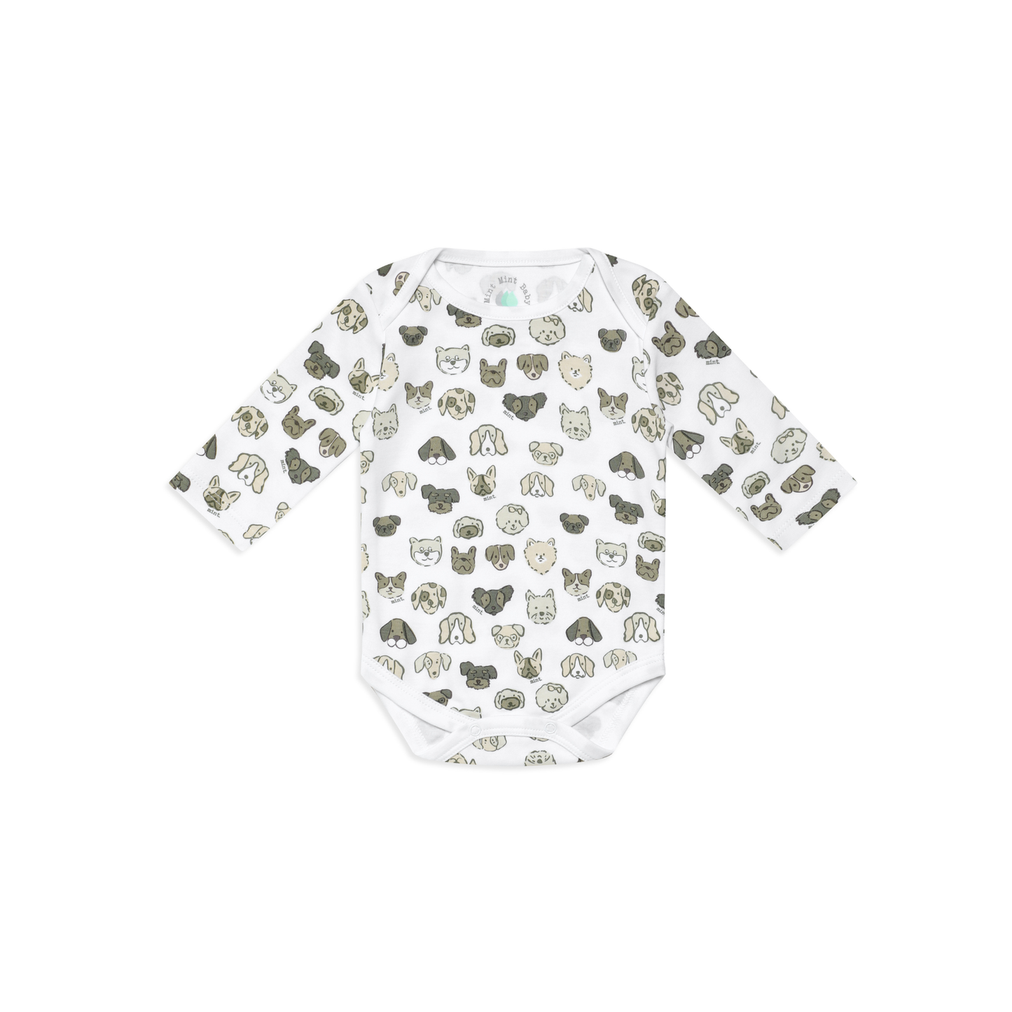 Mini Woof Squad Grey Long sleeve Bodysuit