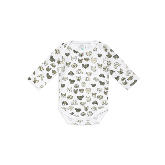 Mini Woof Squad Grey Long sleeve Bodysuit