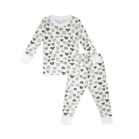 Mini Woof Squad Grey Two piece Kids Pajama