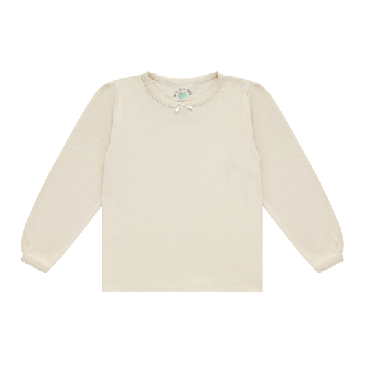 Puff Long Sleeve Tee Oat Cream — 100% Organic Pima Cotton