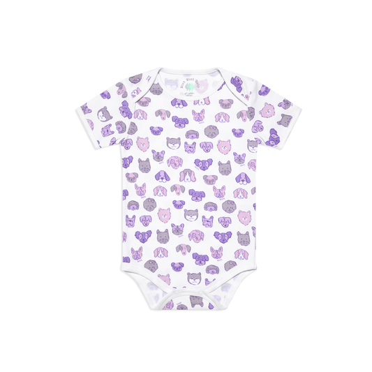 Mini Woof Squad Lilac Short sleeve Bodysuit