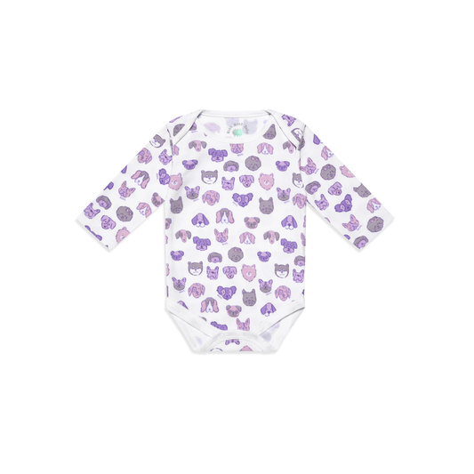 Mini Woof Squad Lilac Long sleeve Bodysuit