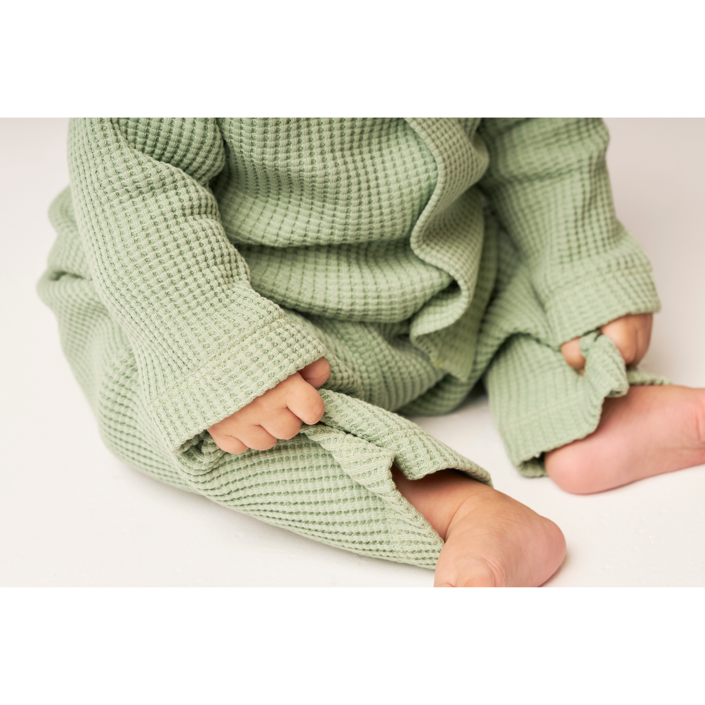 Waffle Baby Set Cactus Green — 100% Organic Pima Cotton