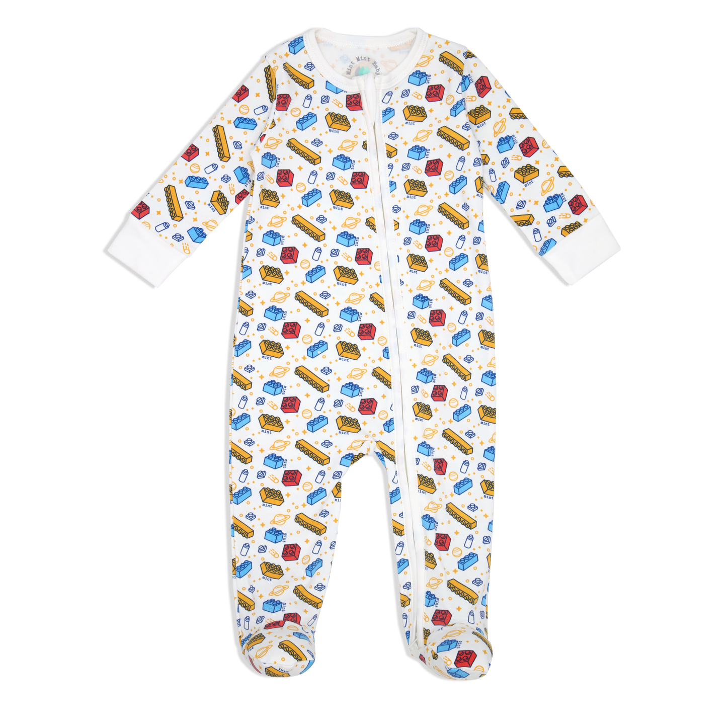 Creative Blocks Zip-up Baby Bodysuit