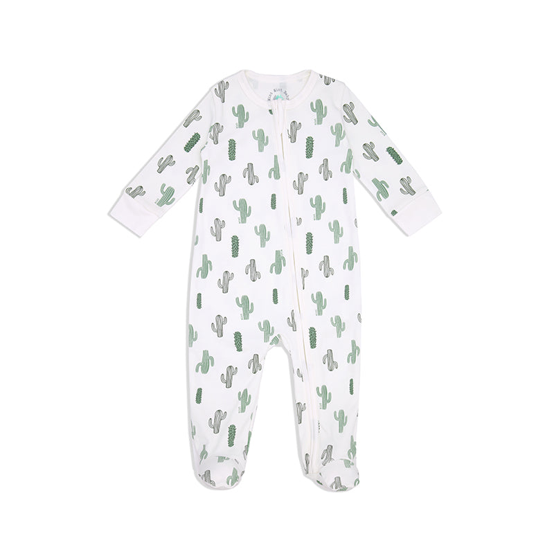 Cactus Garden Zip-up Baby Bodysuit