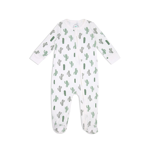 Cactus Garden Zip-up Baby Bodysuit