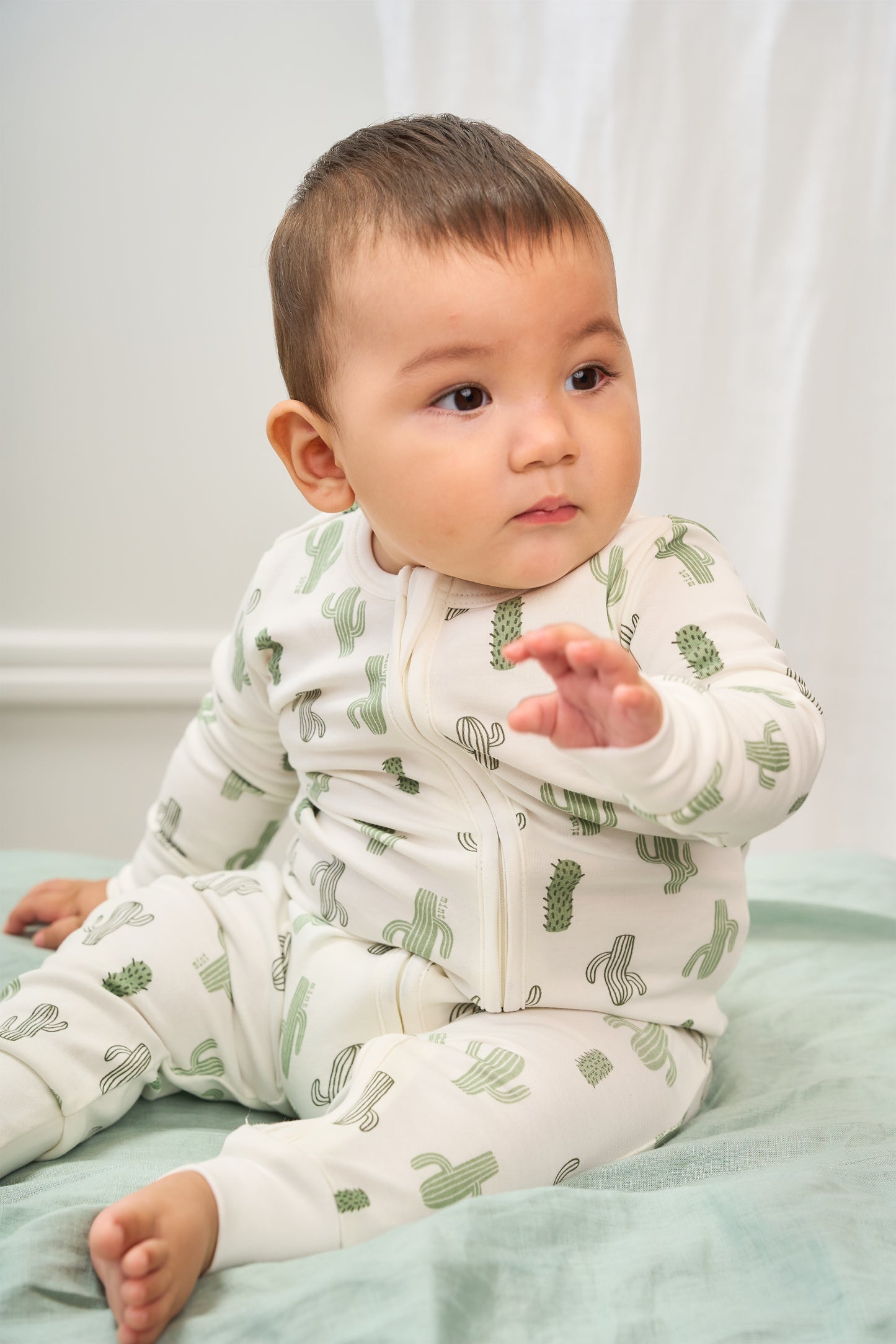 Cactus Garden Zip-up Baby Bodysuit