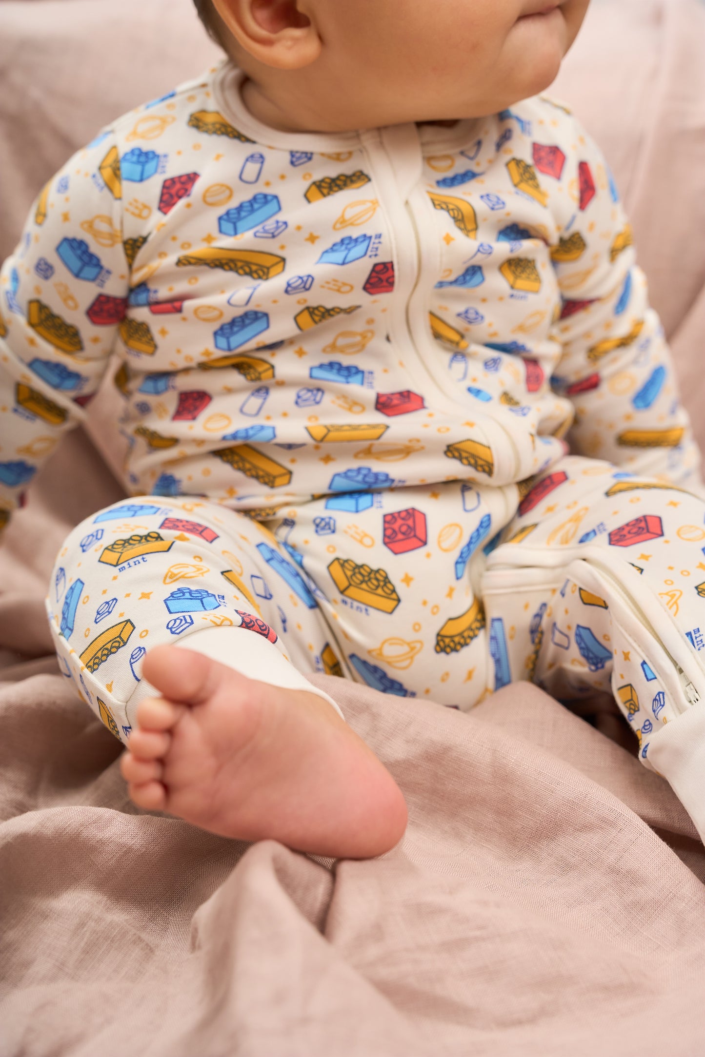 Creative Blocks Zip-up Baby Bodysuit