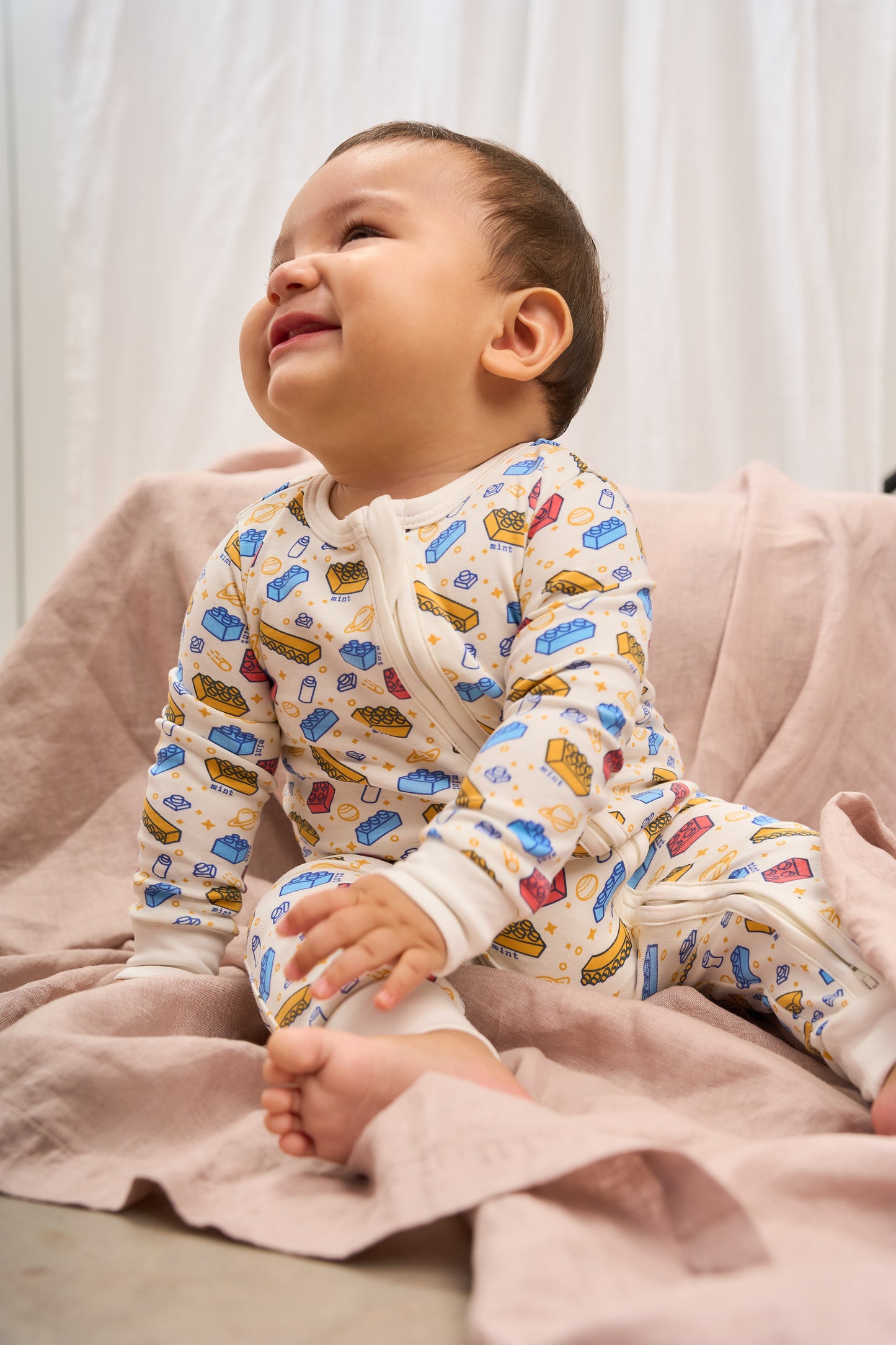 Creative Blocks Zip-up Baby Bodysuit
