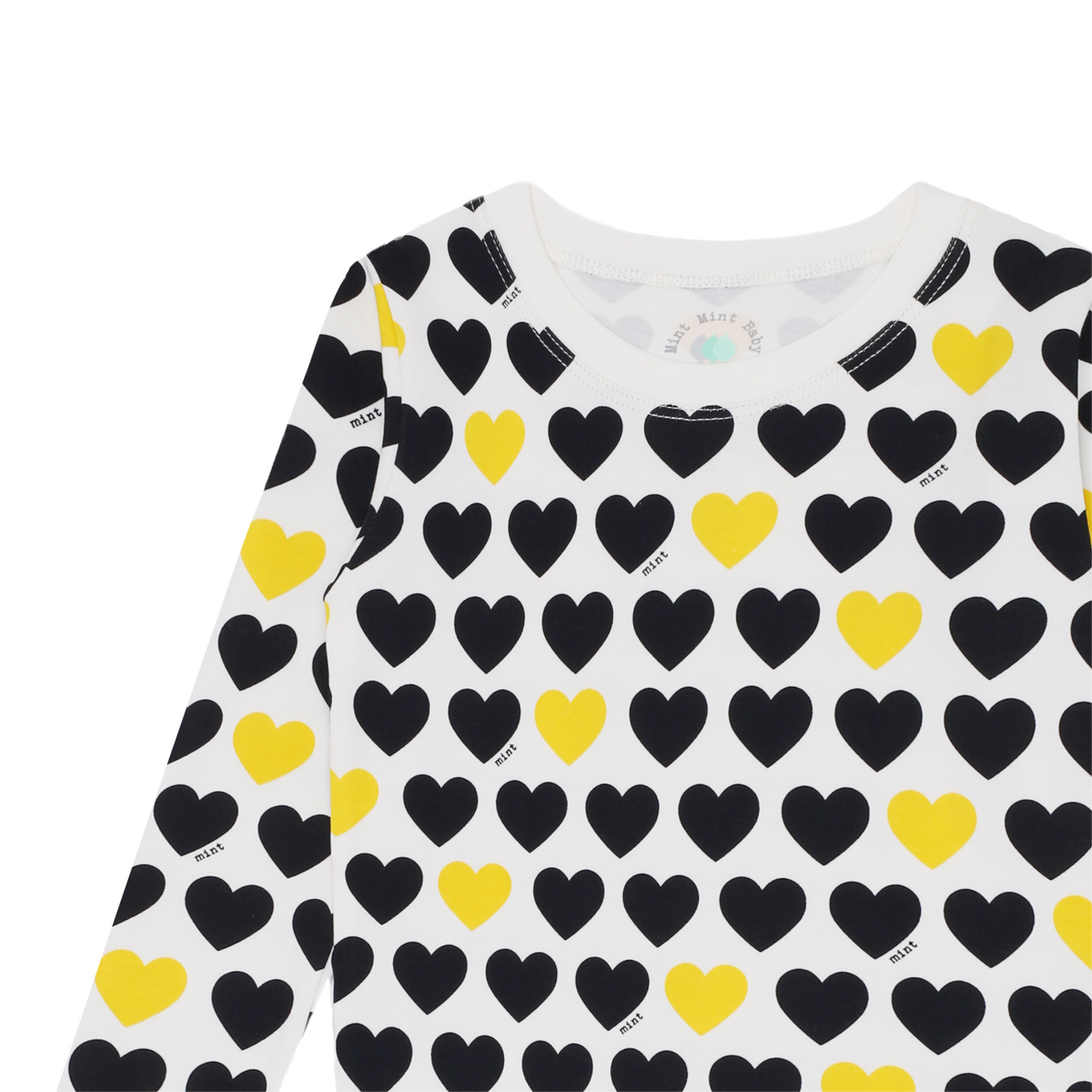 Black & Yellow Hearts Two piece Kids Pajama